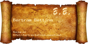 Bertram Bettina névjegykártya